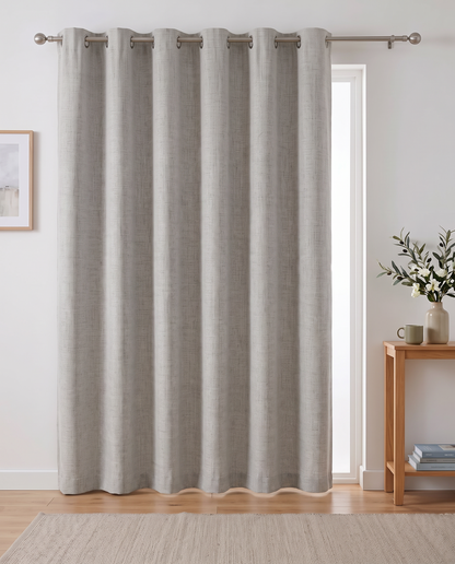 Alabaster grommet curtain single room view, styling visualization
